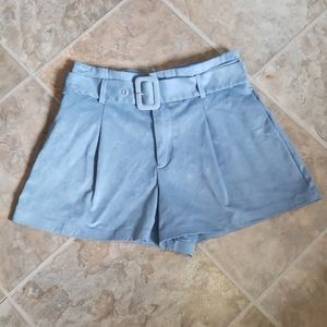 Zara Blue Wide Leg Shorts with Belt